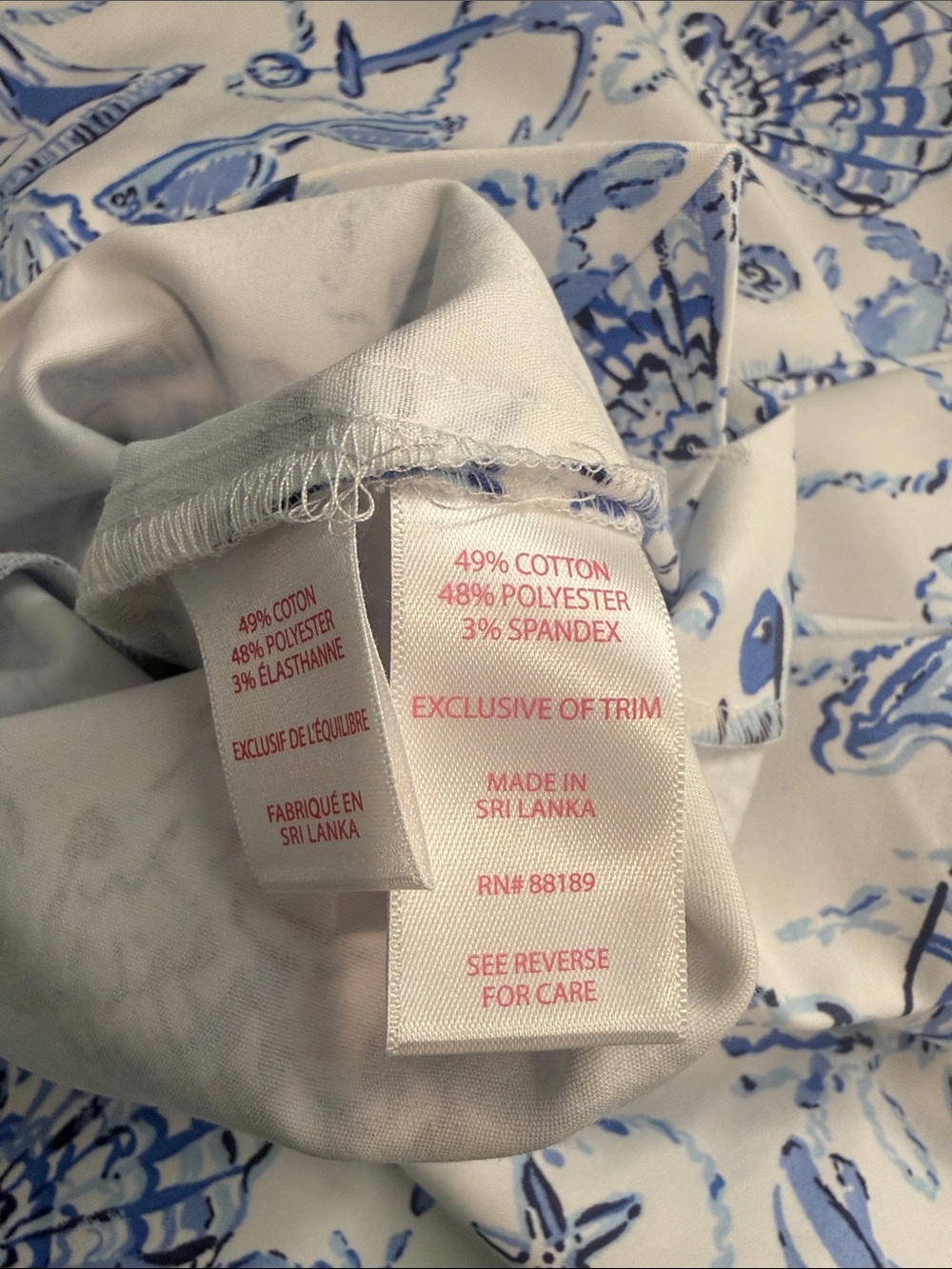 Lilly Pulitzer Blue and White Floral-Scroll pants - Picture 3 of 3